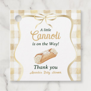 Etiquetas Para Recuerdos Pequeño Cannoli Beige Neutro Baby Shower Italiano