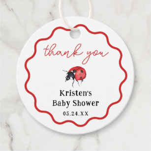 Etiquetas Para Recuerdos Baby Red Ladybug Primer cumpleaños Baby