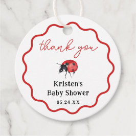 Etiquetas Para Recuerdos Pequeño Chica de Ladybug Baby Shower Gracias A Ust