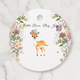 Etiquetas Para Recuerdos Pequeño ciervo, tema de Baby Shower de la flor ros