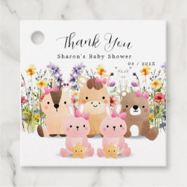 Etiquetas Para Recuerdos Pequeños animales y flores silvestres Baby Shower