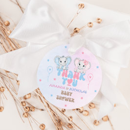 Etiquetas Para Recuerdos pequeños gemelos de cacahuete Rosa y Azul Gracias