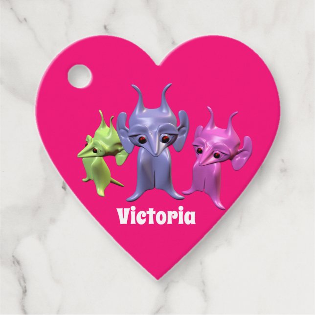 Etiquetas Para Recuerdos Pequeños martianos, personalizados para los niños. (Anverso)