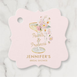 Etiquetas Para Recuerdos Perlas elegantes y rosado prosecco