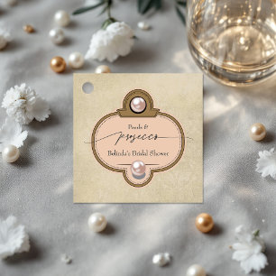 Etiquetas Para Recuerdos Perlas y Prosecco - Moda vintage Ducha de novias