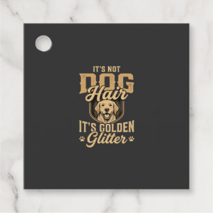 Etiquetas Para Recuerdos Perrito de pelo dorado divertido con purpurina