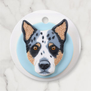 Etiquetas Para Recuerdos Perro Blue Heeler Inspirado en 3D