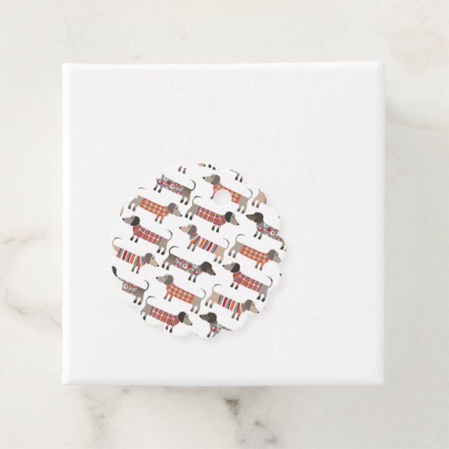 Etiquetas Para Recuerdos Perro Dachshund Sausage (In situ)