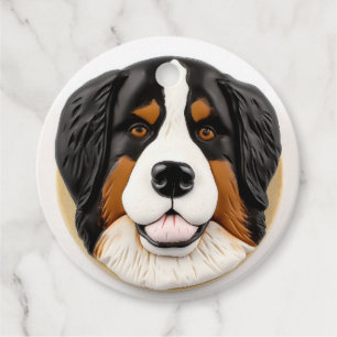 Etiquetas Para Recuerdos Perro de montaña bernés inspirado en 3D