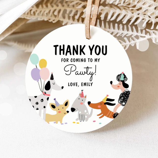 Etiquetas Para Recuerdos Perro Puppy Pawty Chica de Animales Modernos (Subido por el creador)