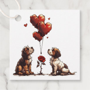 Etiquetas Para Recuerdos Perros Beagle Día de San Valentín