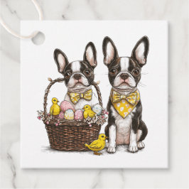Etiquetas Para Recuerdos Perros de Pascua de Boston Terrier