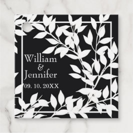 Etiquetas Para Recuerdos Personaliza nombre, fecha Elegante negro y blanco