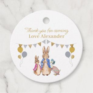 Etiquetas Para Recuerdos Personaliza Peter rabbit white Gracias
