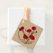 Personalizable Elegante Vintage Floral Red Carnati