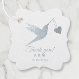 Etiquetas Para Recuerdos Personalizable Hummingbird Silver