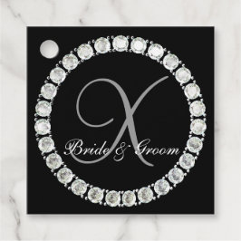 Etiquetas Para Recuerdos Personalizable monograma de Boda espumoso