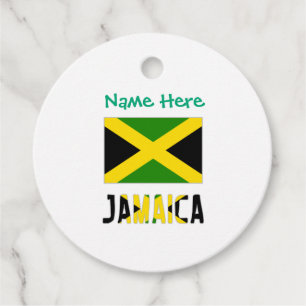 Etiquetas Para Recuerdos Personalización verde de la bandera jamaicana