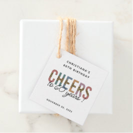 Etiquetas Para Recuerdos Personalizado 60.ª tipografía de leopardo de cumpl