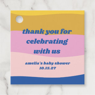 Etiquetas Para Recuerdos Personalizado amarillo azul rosado lindo Baby Show