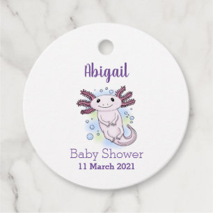 Etiquetas Para Recuerdos Personalizado axolotópico rosa adorable