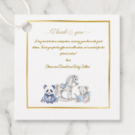 Etiquetas Para Recuerdos Personalizado Baby Panda con un caballo mecedor