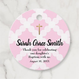 Etiquetas Para Recuerdos Personalizado Bebé Blanco Rosa Baptismo Gracias
