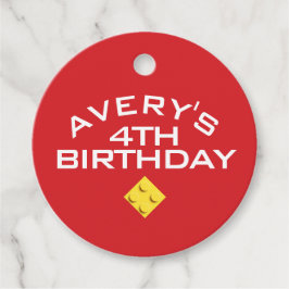 Etiquetas Para Recuerdos Personalizado BLOCK FIESTA Ladrillos de colores Gr