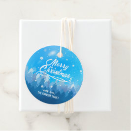 Etiquetas Para Recuerdos Personalizado Blue White Nieve Pacíficas navidades