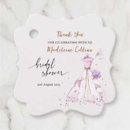 Etiquetas Para Recuerdos Personalizado Bridal Shower Boda vestido Gracias