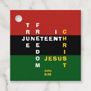 Etiquetas Para Recuerdos Personalizado Christian JUNETEENTH