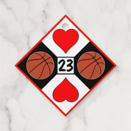 Etiquetas Para Recuerdos Personalizado de Baloncesto Fiesta con número de J
