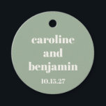 Etiquetas Para Recuerdos Personalizado de Boda moderno de la Moda verde sab<br><div class="desc">Negrita Moda verde sabia Personalizado Boda moderna Etiquetas favoritas</div>