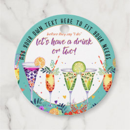 Etiquetas Para Recuerdos PERSONALIZADO de cócteles de FIESTA