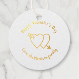 Etiquetas Para Recuerdos Personalizado de corazones rojos feliz Día de San 