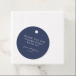 Etiquetas Para Recuerdos Personalizado de escritura azul de la marina minim<br><div class="desc">Minimalista Personalizado Boda de escritura azul de la Marina moderna Gracias por Favorecer Etiquetas</div>