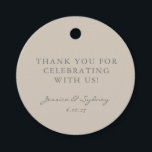 Etiquetas Para Recuerdos Personalizado de escritura pekinesa minimalista gr<br><div class="desc">Minimalista Personalizado Boda de escritura beige moderno gracias a las etiquetas favoritas</div>