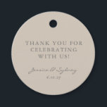 Etiquetas Para Recuerdos Personalizado de escritura pekinesa minimalista gr<br><div class="desc">Minimalista Personalizado Boda de escritura beige moderno gracias a las etiquetas favoritas</div>