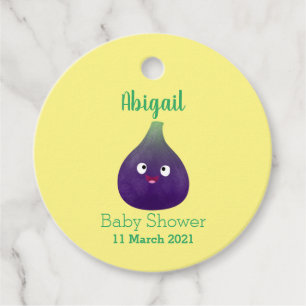 Etiquetas Para Recuerdos Personalizado de fruta púrpura feliz