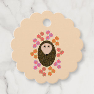 Etiquetas Para Recuerdos Personalizado de Hedgehog y Flores Sleepy