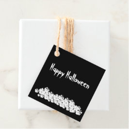 Etiquetas Para Recuerdos Personalizado de la pila de cráneos blancos negros