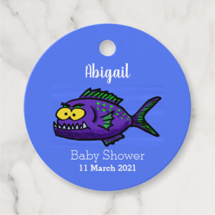 Etiquetas Para Recuerdos Personalizado de pescado piraña