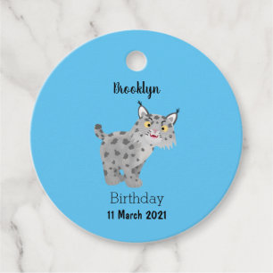 Etiquetas Para Recuerdos Personalizado del lince del bobcat medio