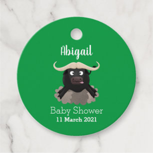 Etiquetas Para Recuerdos Personalizado divertida de búfalo de agua corrient