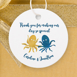 Etiquetas Para Recuerdos Personalizado divertida marina y Boda del pulpo oc