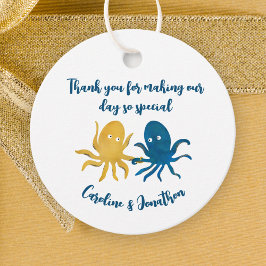 Etiquetas Para Recuerdos Personalizado divertida marina y Boda del pulpo oc