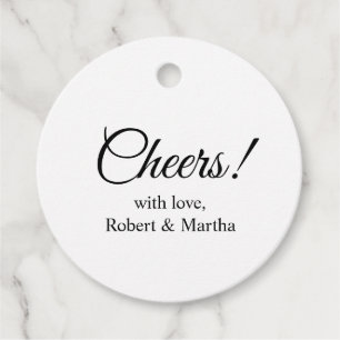 Etiquetas Para Recuerdos Personalizado elegante de Black Cheers personaliza