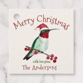 Etiquetas Para Recuerdos Personalizado Felices Fiestas Santa Hummingbird Et