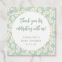 Personalizado Floral Cute Sage Daisies Baby Shower