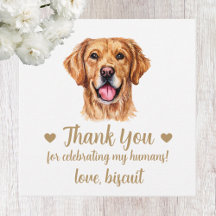 Personalizado Golden Retriever Dog Wedg Favor Tags